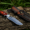 ChatGPT Image 15 août 2026, 12_55_39 Couteau Bowie M390 Double Grip lame ajourée manche bois de rose étui cuir