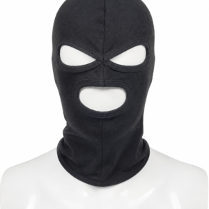 Cagoule en coton 3 trous Noir Ares vue de face