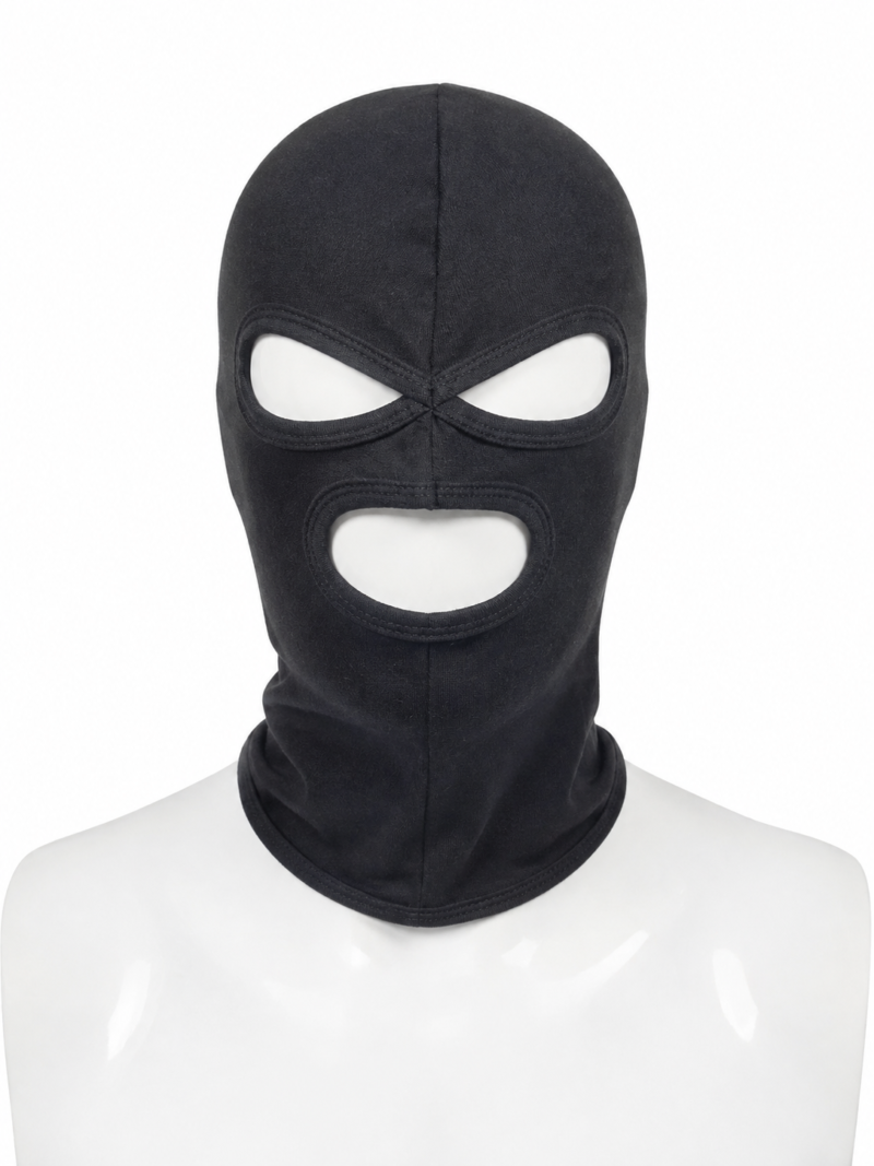 ChatGPT Image 22 août 2026, 17_24_12 Cagoule en coton 3 trous Noir Ares vue de face