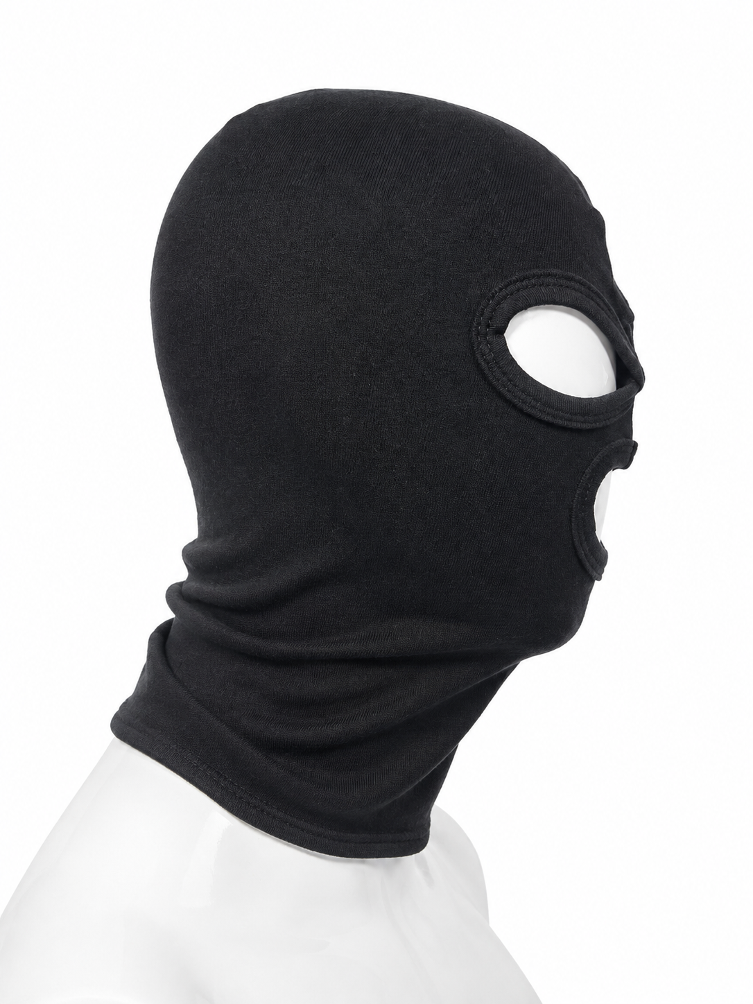 Cagoule en coton 3 trous Noir Ares vue de profil