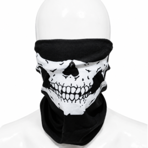 Tour de cou Bandana Skull Noir motif tête de mort vue de face