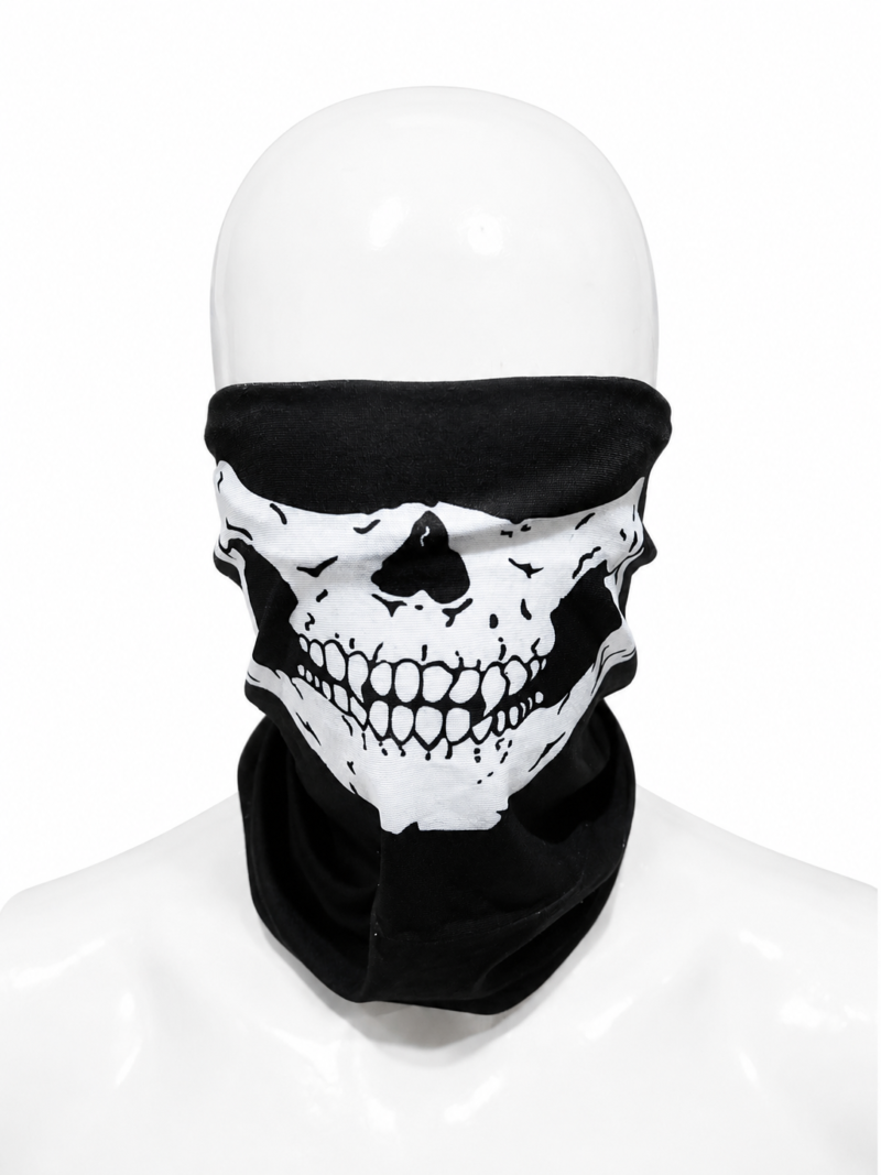 ChatGPT Image 22 août 2026, 17_40_29 Tour de cou Bandana Skull Noir motif tête de mort vue de face