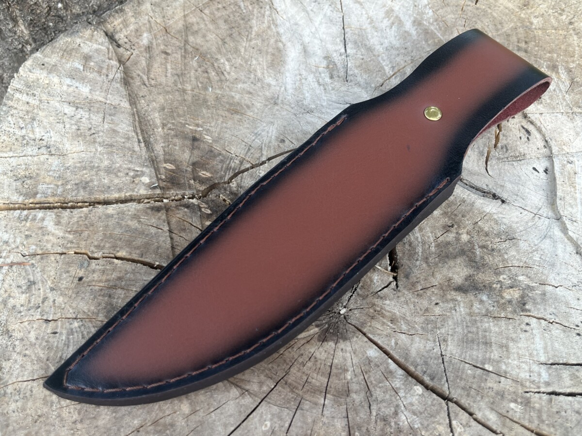 Couteau Bowie Double Grip Damas – Bois de Rose & Étui Cuir