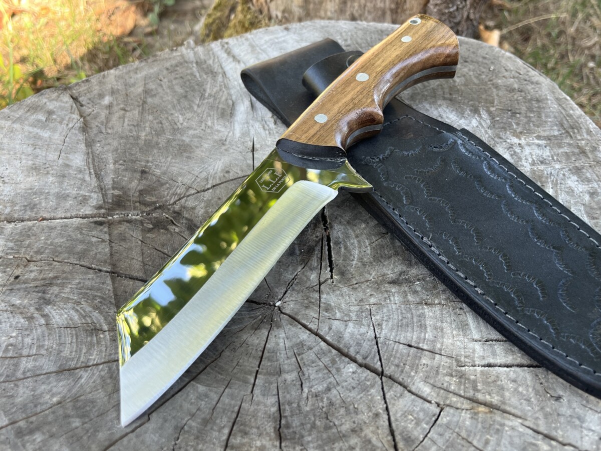 Couteau Scramasax X46Cr13 Full Tang manche noyer LLF