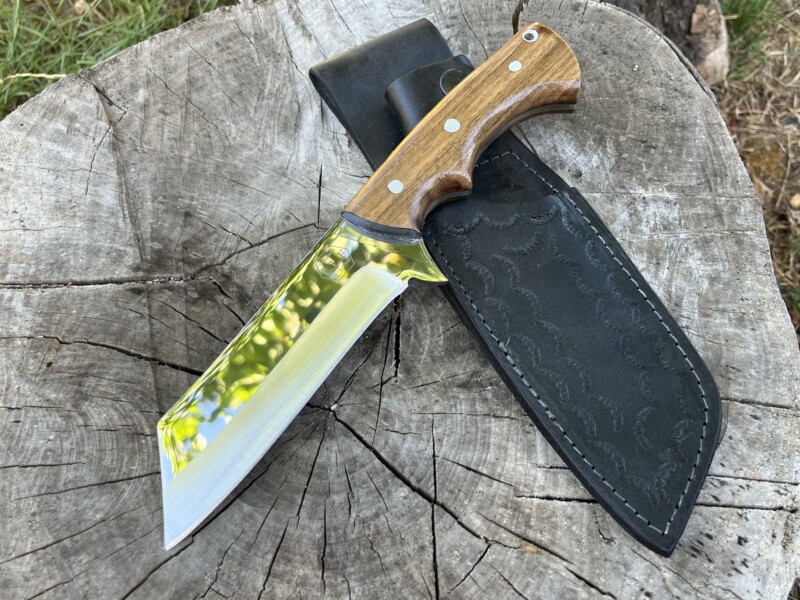 Couteau Scramasax X46Cr13 Full Tang manche noyer LLF
