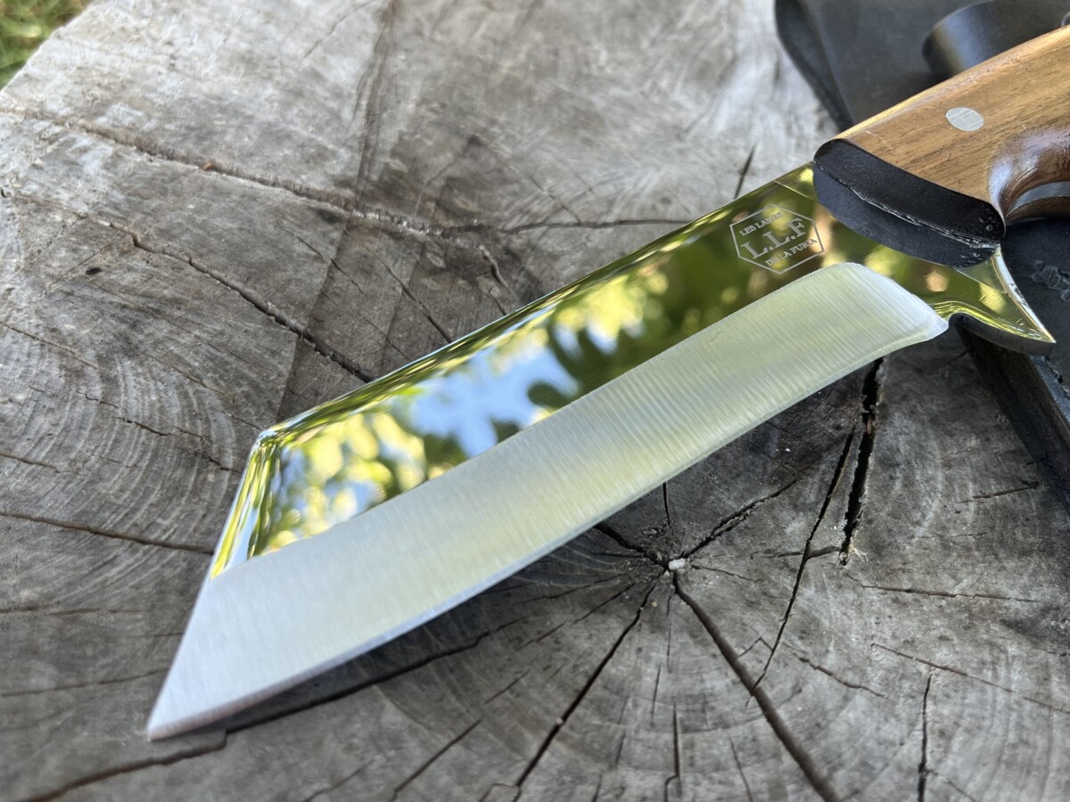 Lame Scramasax X46Cr13 13 cm finition polie miroir