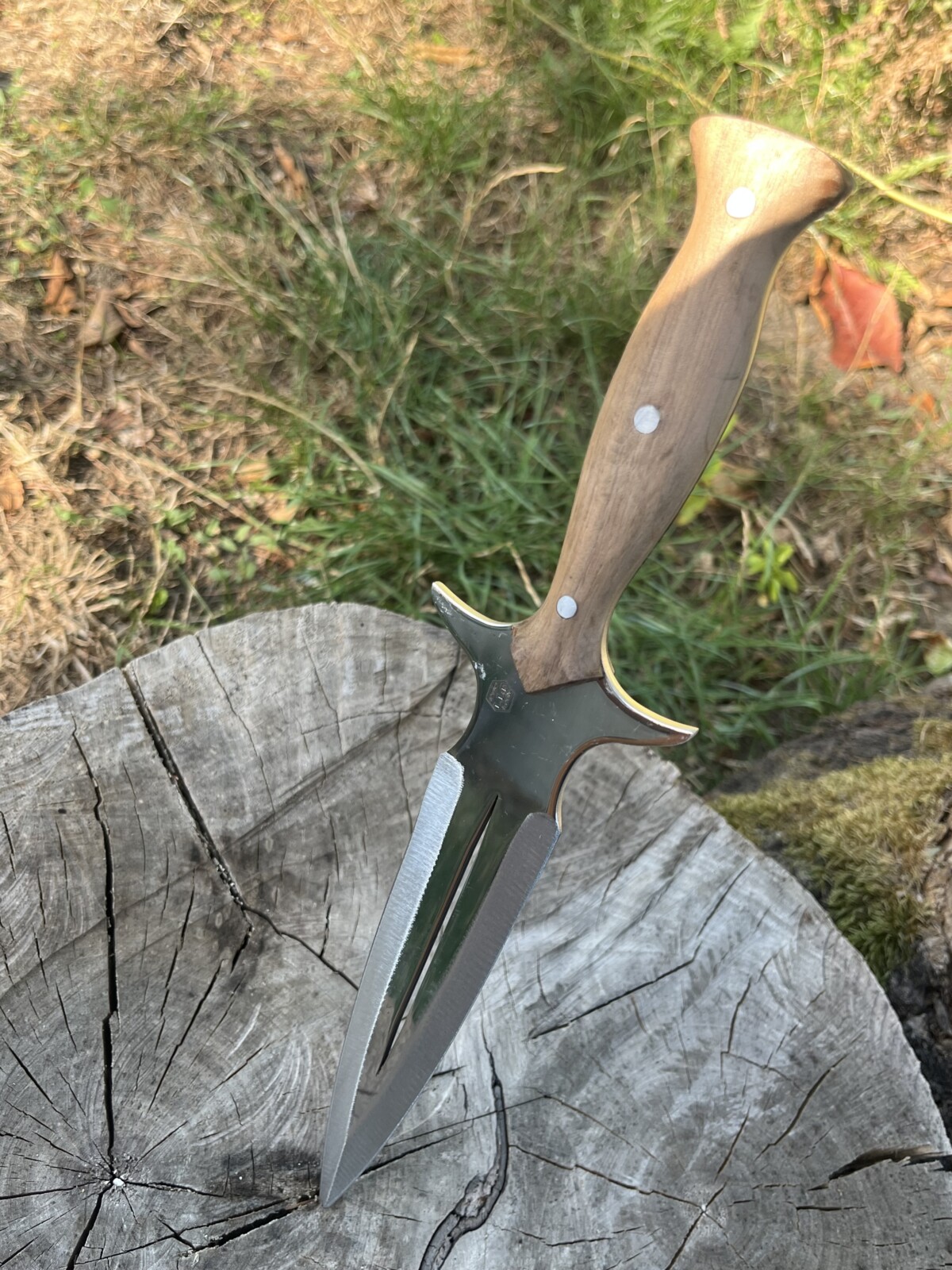 IMG_8880 Dague de chasse 30cm acier X46Cr13 LLF manche noyer étui cuir