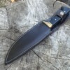 Couteau fixe Drop Point avec étui noir en simili-cuir