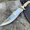 Couteau Bowie Clip Point X46Cr13 Full Tang manche noyer LLF