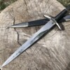 Épée miniature nordique 36 cm lame acier carbone garde runique avec fourreau