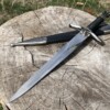 Épée miniature nordique 36 cm lame acier carbone garde runique avec fourreau