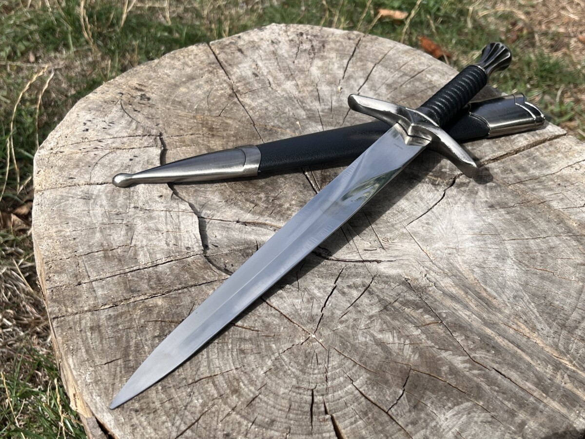 Épée miniature nordique 36 cm lame acier carbone garde runique avec fourreau