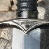 Épée miniature nordique 36 cm lame acier carbone garde runique avec fourreau