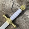 Épée miniature fantasy blanche et or lame acier carbone 23,5 cm