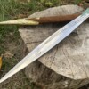 Épée fantasy décorative lame acier inoxydable 43 cm gravée et fourreau brun