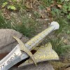 Épée ornementale fantasy elfique 58 cm lame inox gravée avec fourreau