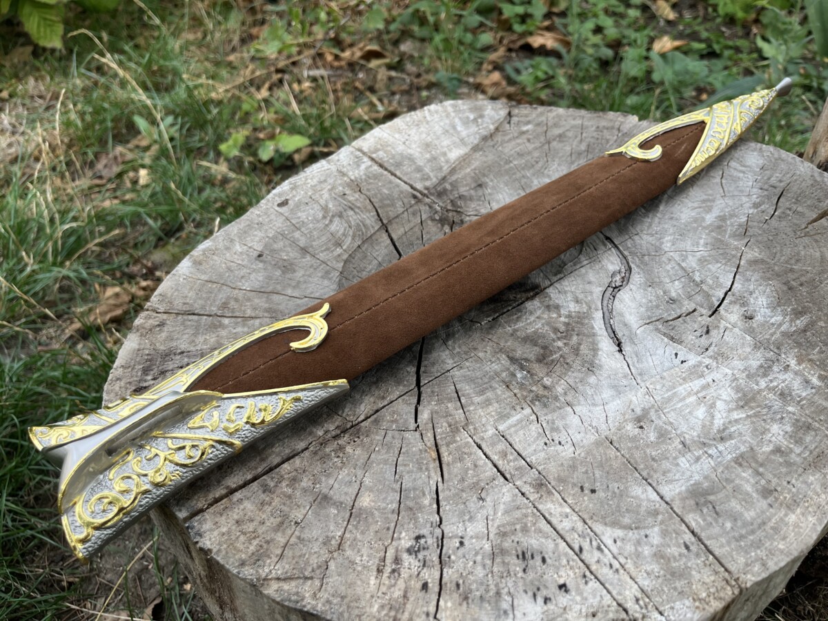 Épée ornementale fantasy elfique 58 cm lame inox gravée avec fourreau