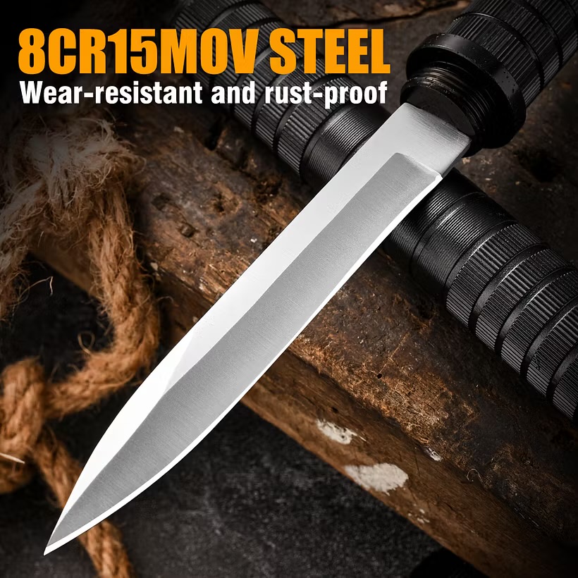 NOMAD X – Couteau Multifonction 8Cr15MoV – Tanto ou Drop Point – 32,5 cm – Image 3
