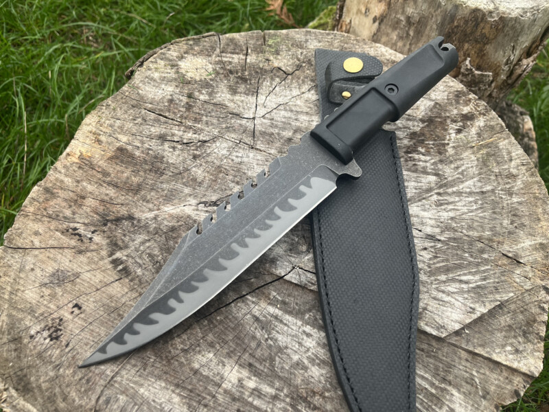 Couteau de survie Bowie 420HC DARK FRONTIER 33 cm avec étui noir