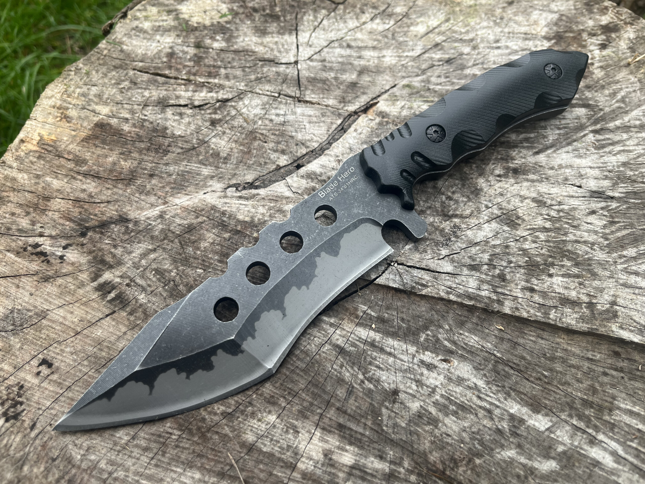 Couteau bushcraft 420HC Tracker Tiger Stonewash 27 cm